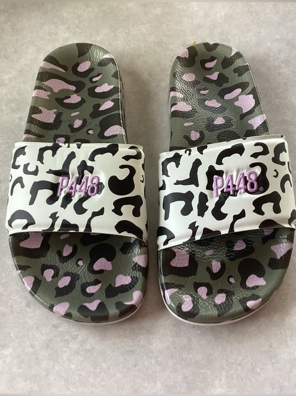P448 Super Slide Sandals - Mixed Print Camo & Leopard (Size EU 38 / US 7.5-8)